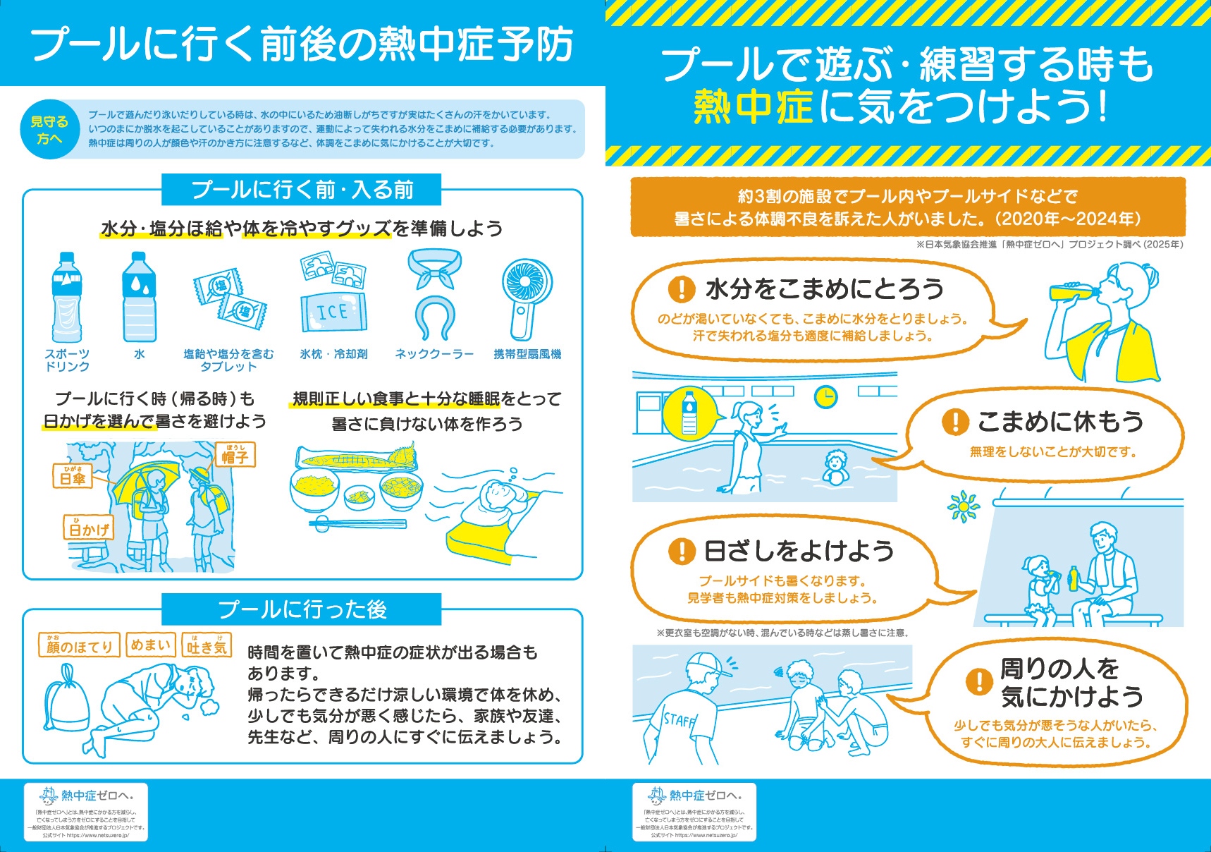 プールでの熱中症予防ポスター