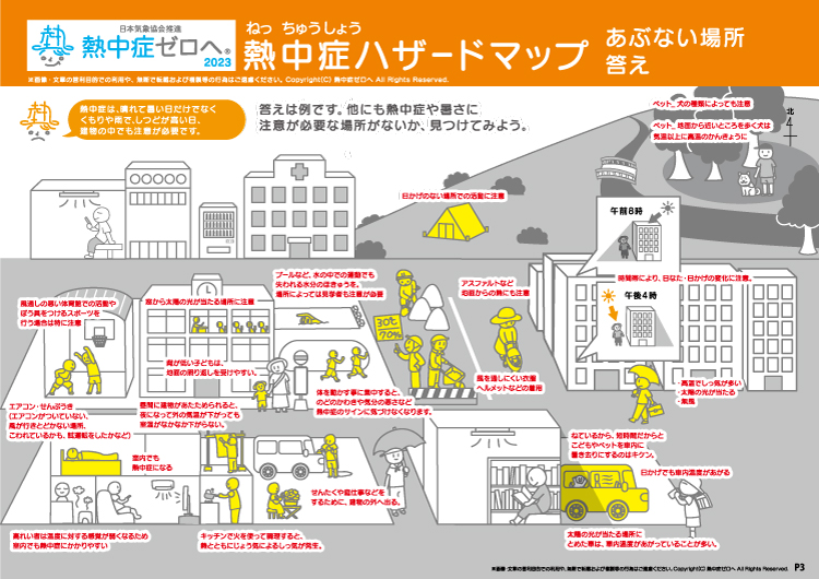 熱中症ハザードマップ：3.答え合わせをしてみよう(P3・4)